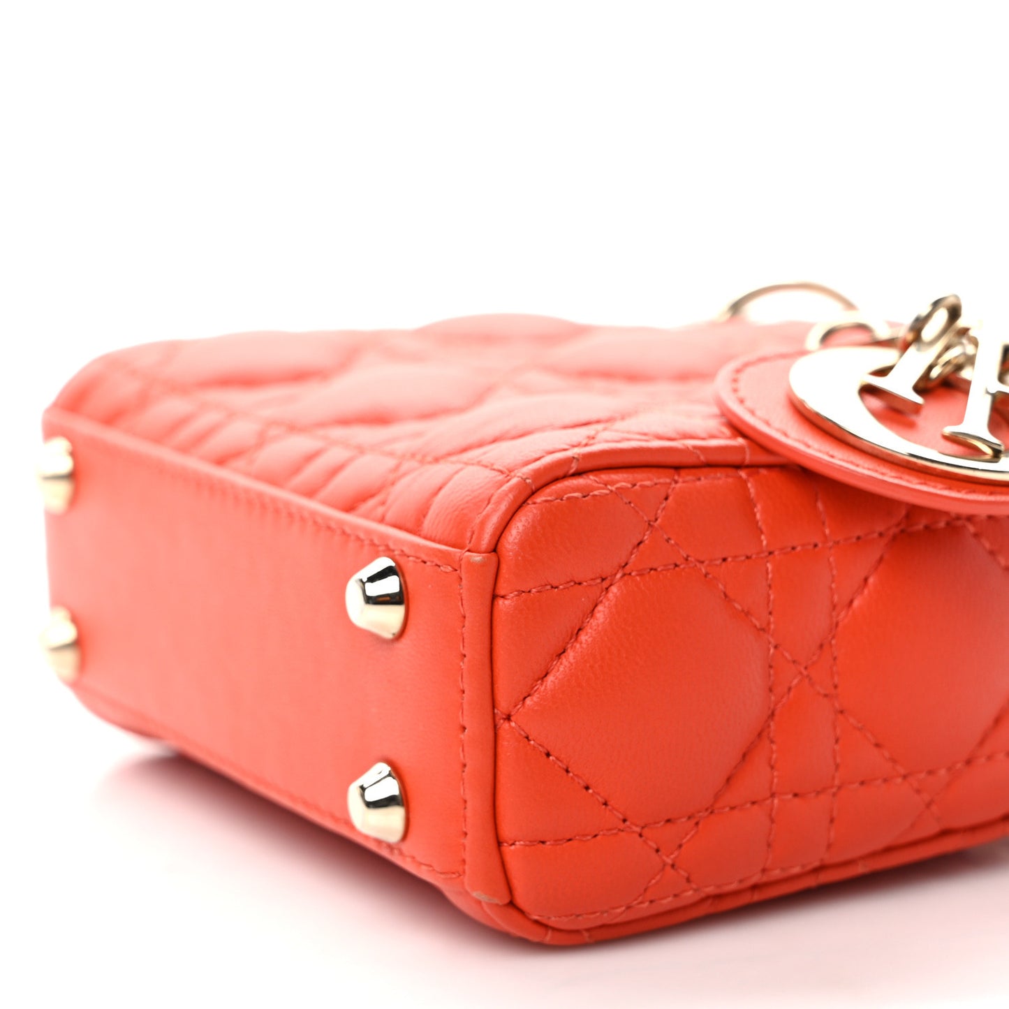 Lambskin Cannage Micro Lady Dior Orange