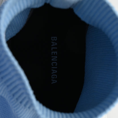 Balenciaga Technical 3D Recycled Knit Bi-Color Womens Speed 2.0 Transparent Sole Sneakers 39 Blue White Transparent Blue 9 of 10