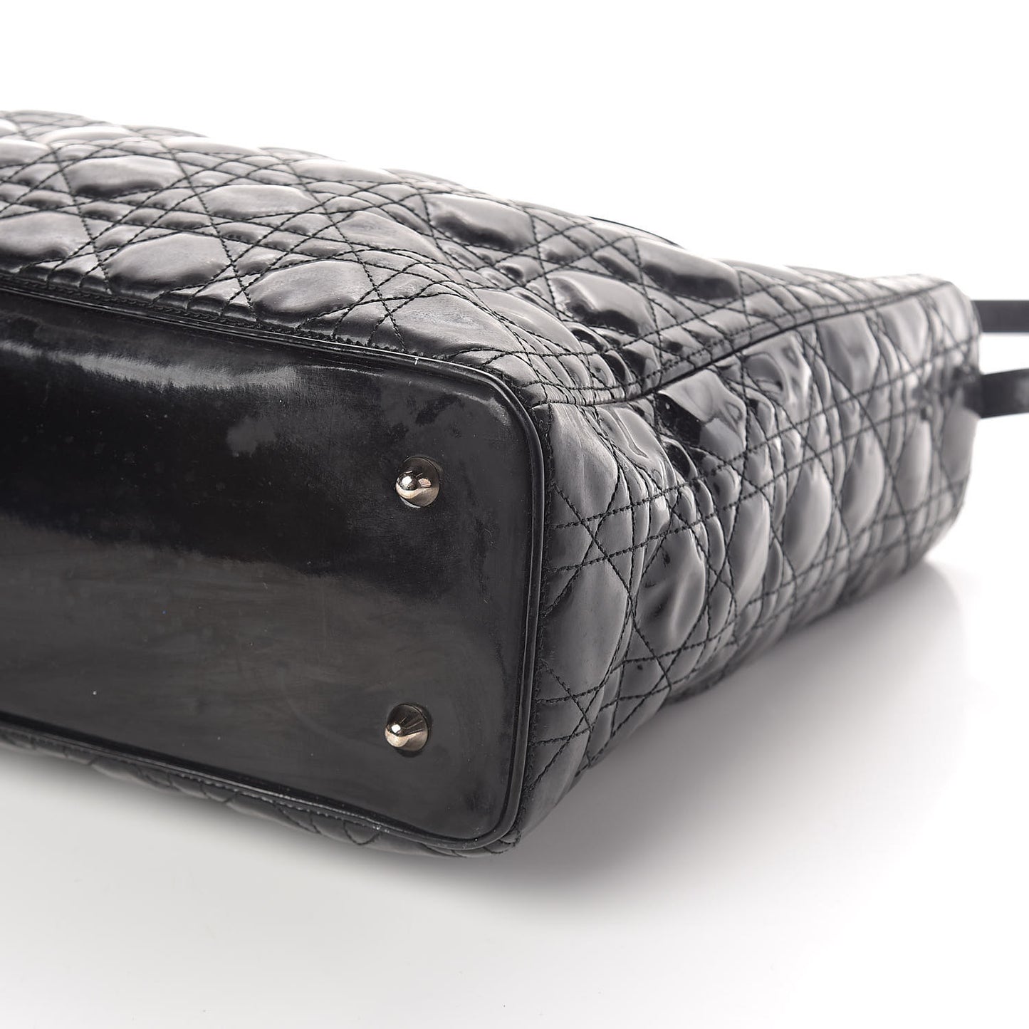 Patent Cannage Large Lady Dior Black