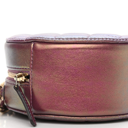 Chanel Iridescent Lambskin Quilted Round Clutch With Chain Purple 9 of 11