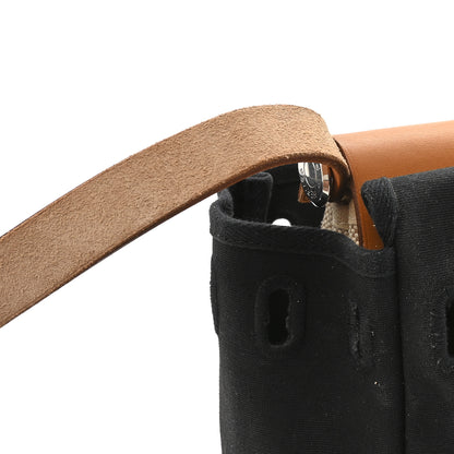 Hermes Toile Vache Calfskin Herbag 30 PM Black Natural 16 of 16
