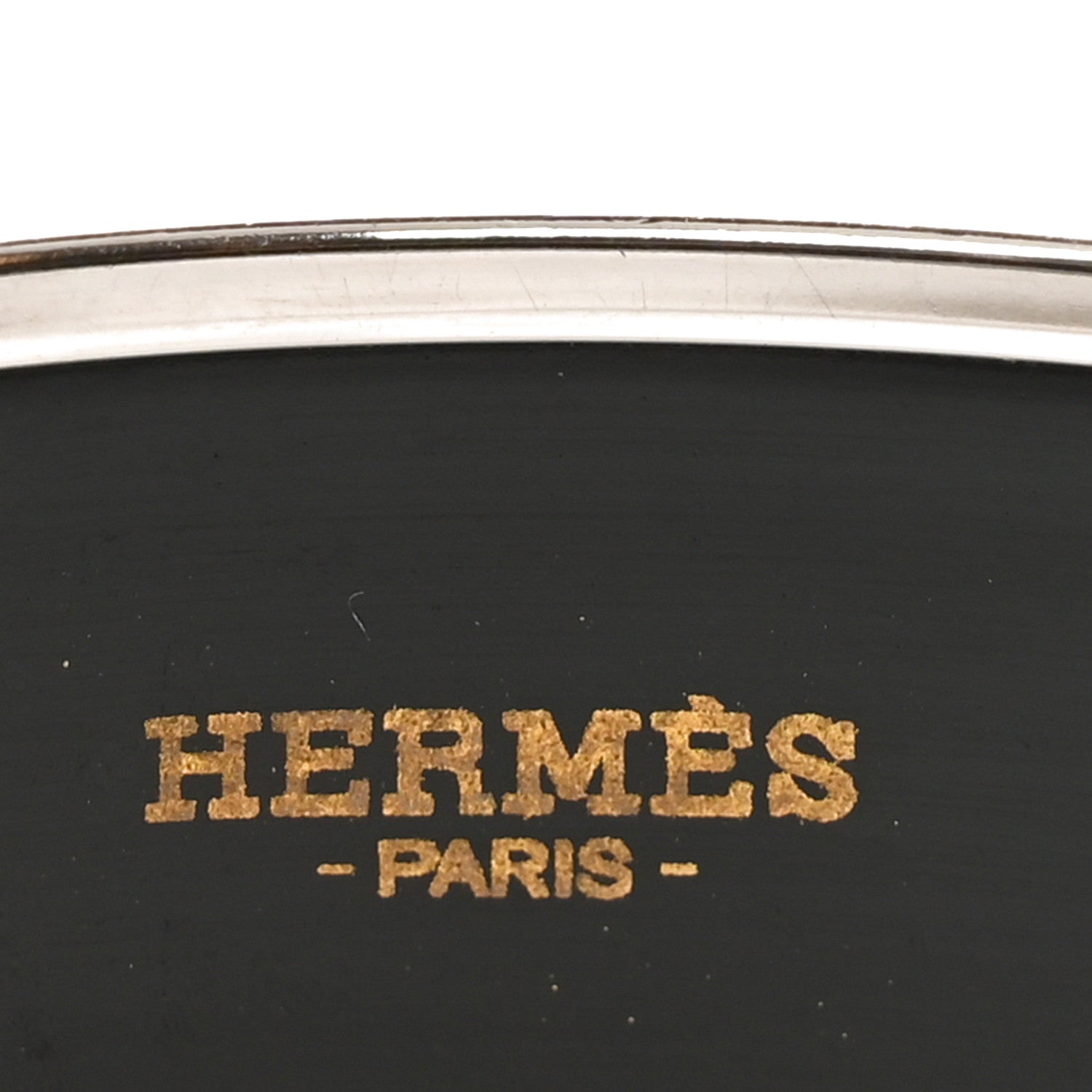 Hermes Enamel Printed Wide Grand Apparat Bracelet 65 Black 8 of 10