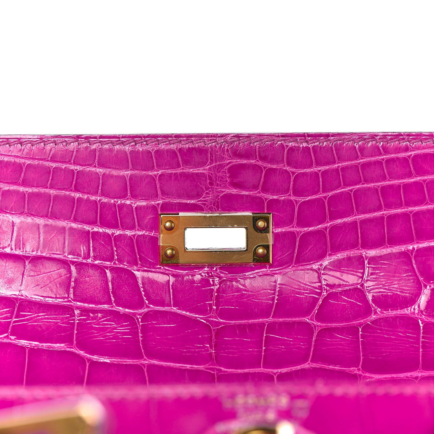 Hermes Shiny Alligator Kelly Sellier 25 Rose Scheherazade 29 of 37