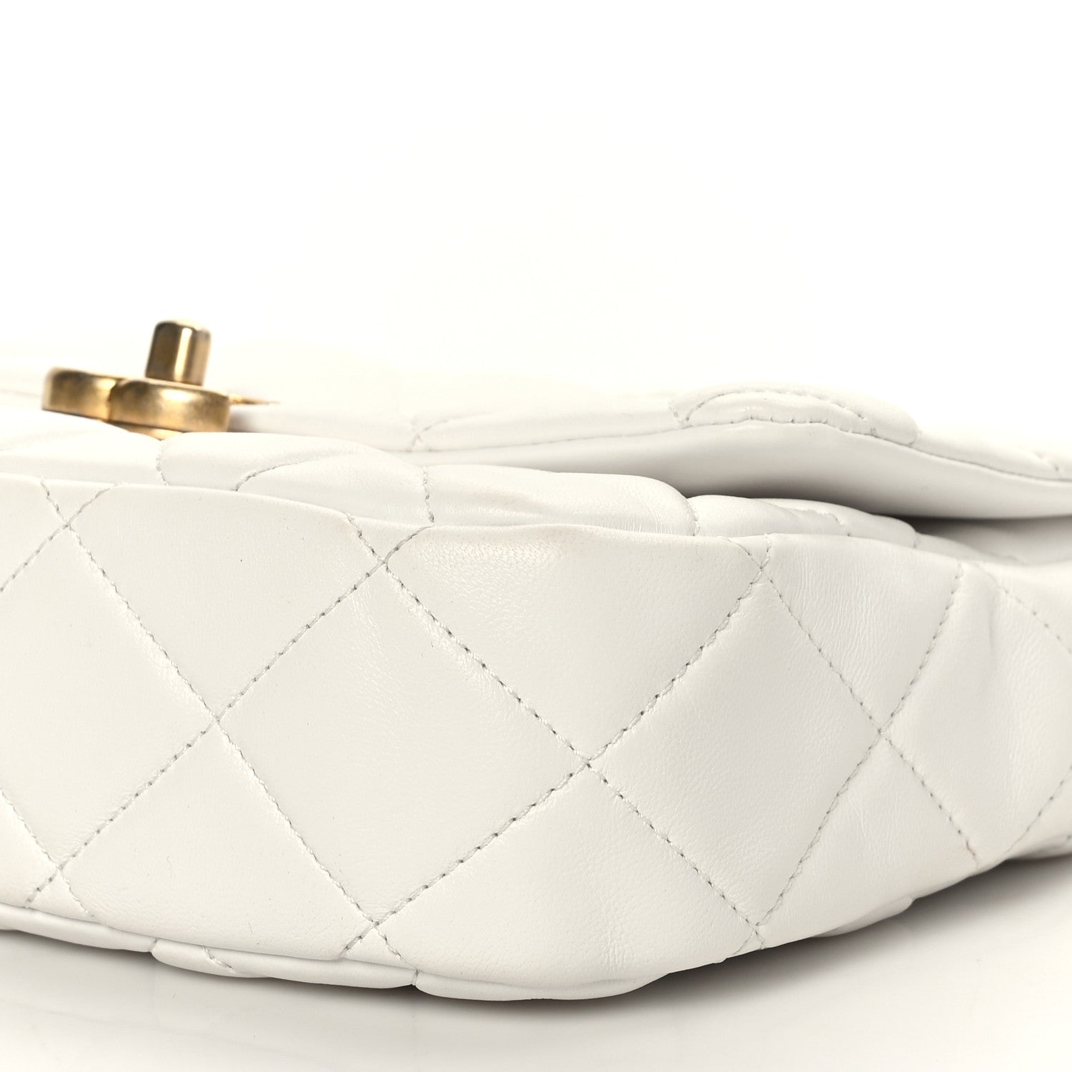 Chanel Lambskin Quilted Small Lacquered Chain Flap White 8 of 8