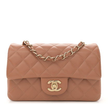Chanel Lambskin Quilted Mini Rectangular Flap Brown 1 of 10