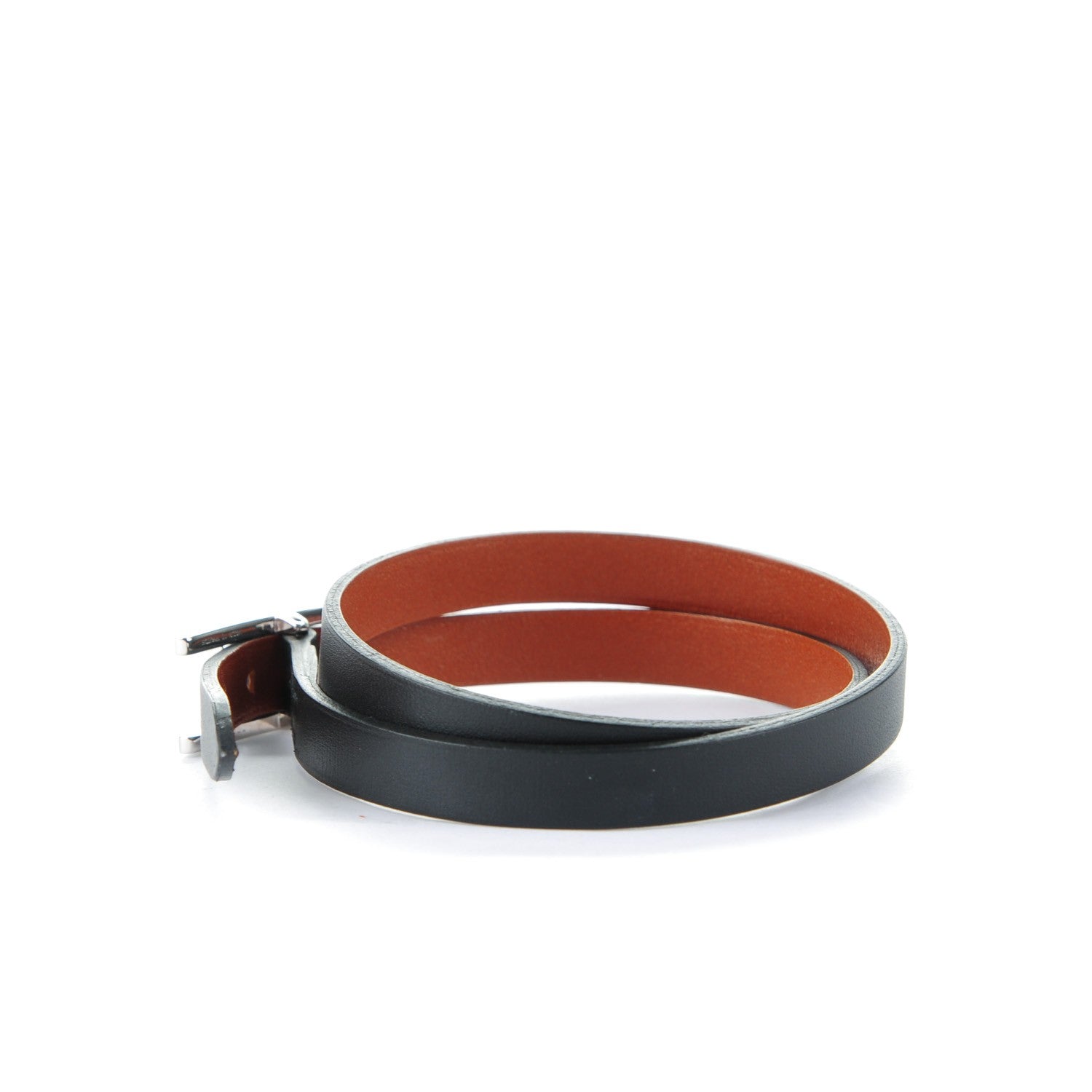 Hermes Chamonix Tadelakt Behapi Double Tour Bracelet M Black Fawn 3 of 7