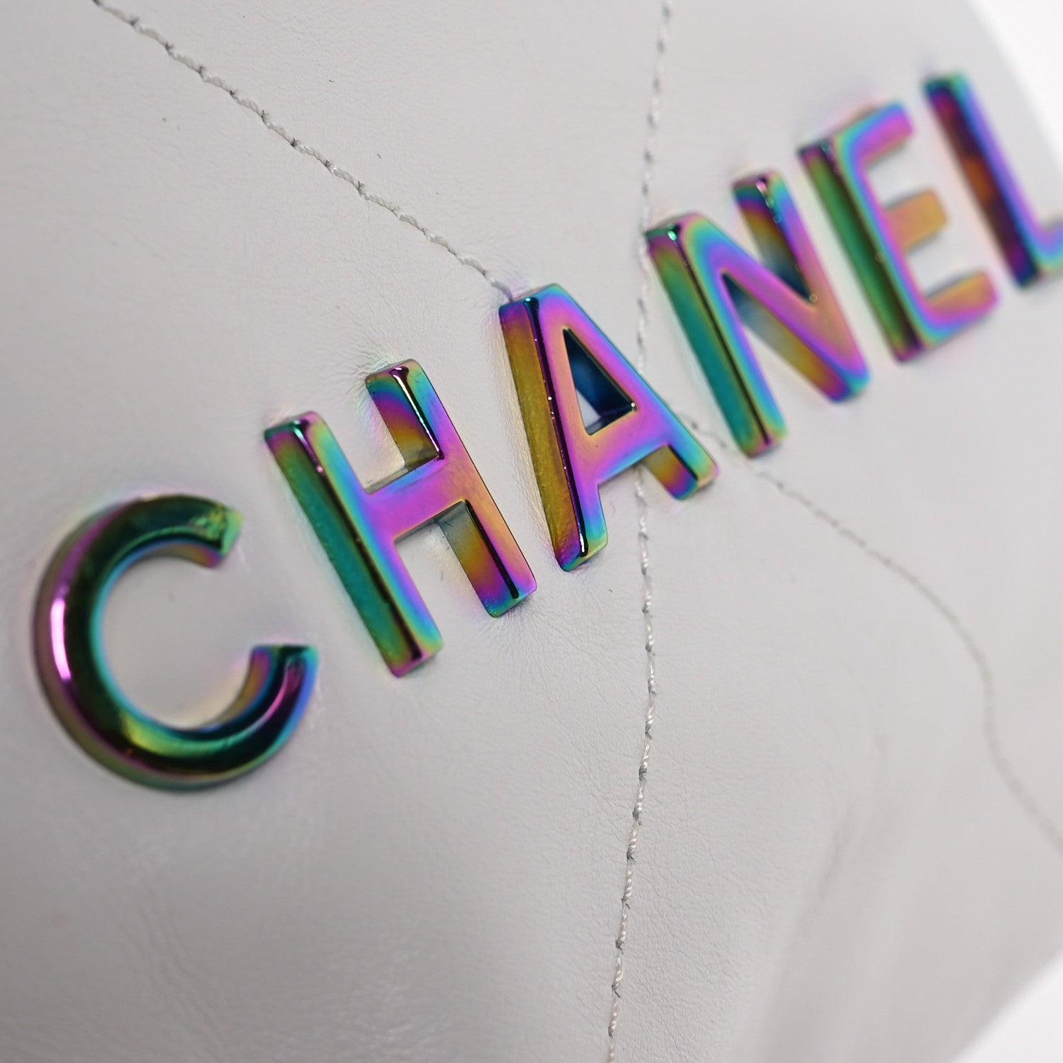 Chanel Shiny Calfskin Quilted Rainbow Mini Chanel 22 White 12 of 13