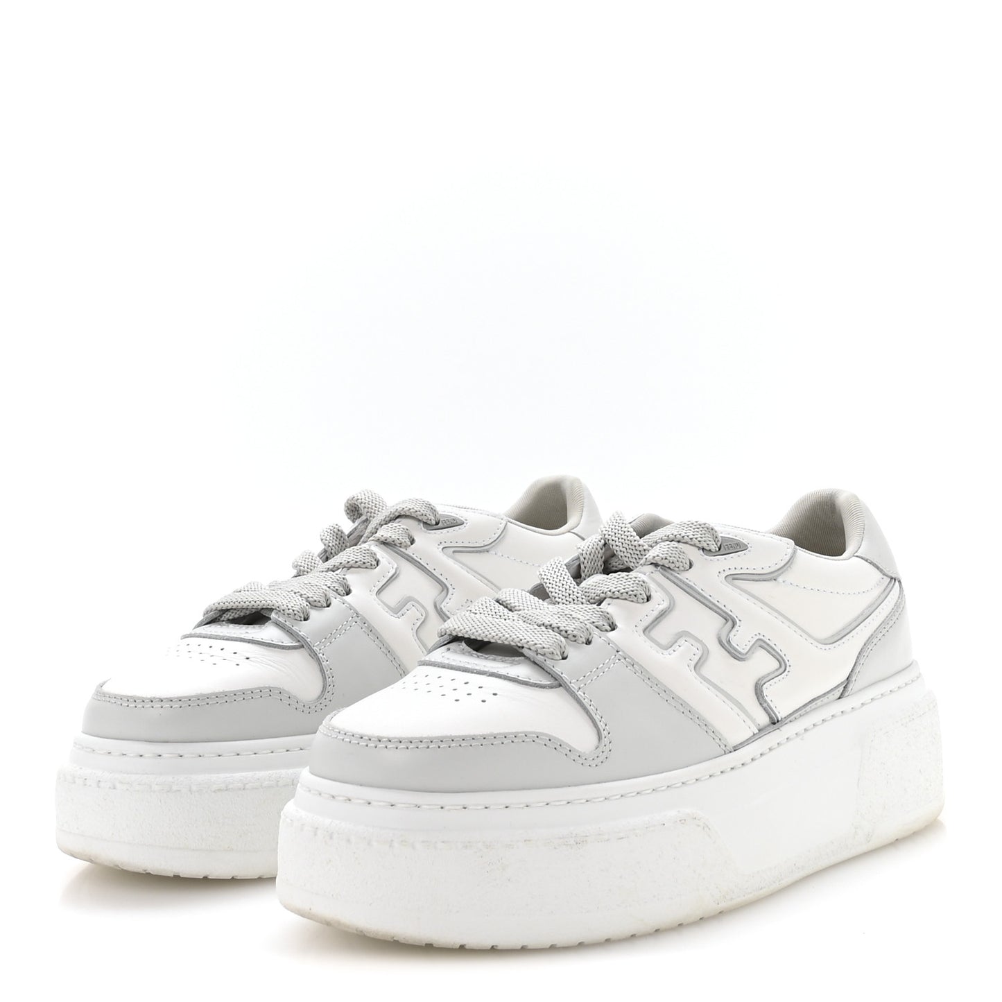 Suede Vitello Fendi Logo Match Low Top Sneakers 37.5 Cream Tobacco Black