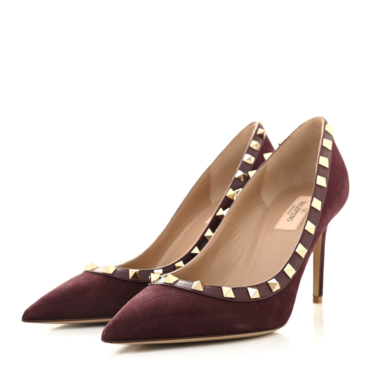 Valentino Garavani Suede Rockstud 85mm Pumps 39 Camelia 3 of 14