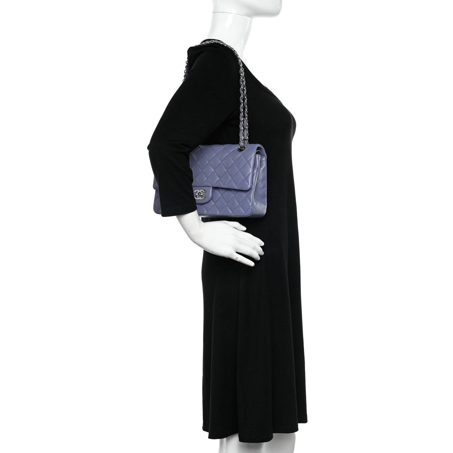 Chanel Lambskin Quilted Medium Double Flap Light Purple 2 of 17