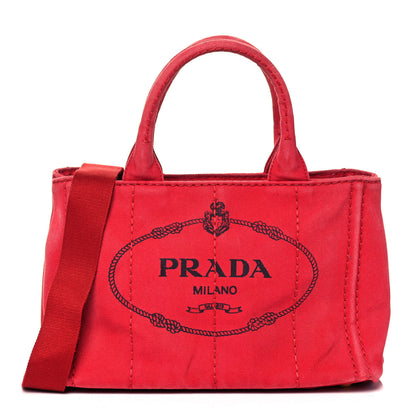 Prada Canapa Small Logo Tote Rosso 1 of 8
