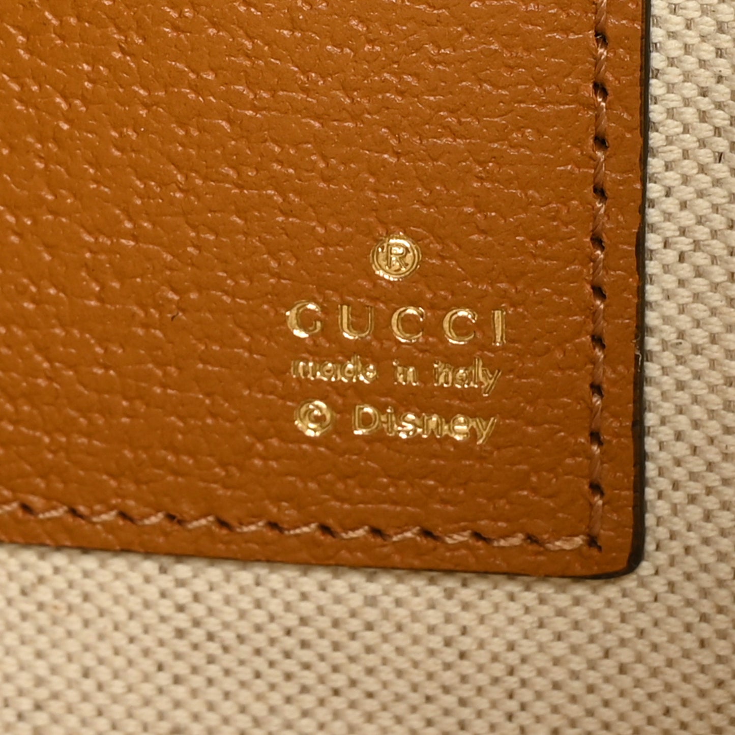 X DISNEY Mini Vintage GG Supreme Monogram Mickey Mouse Documents Holder Beige Vintage Sun Oil