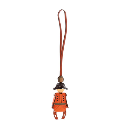 Hermes Epsom Chevre Mysore Artificer Bag Charm Cuivre Feu Orange Etoupe Biscuit Rouge Sellier 1 of 4