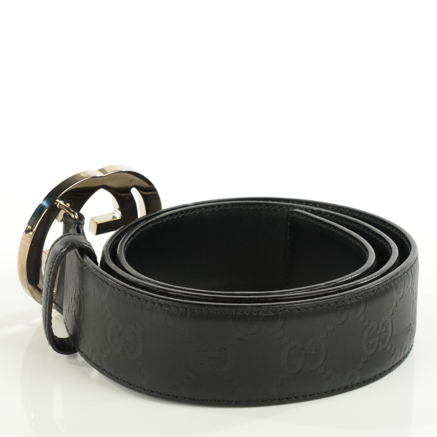 Gucci Guccissima Interlocking G Belt Black 85 34 3 of 8