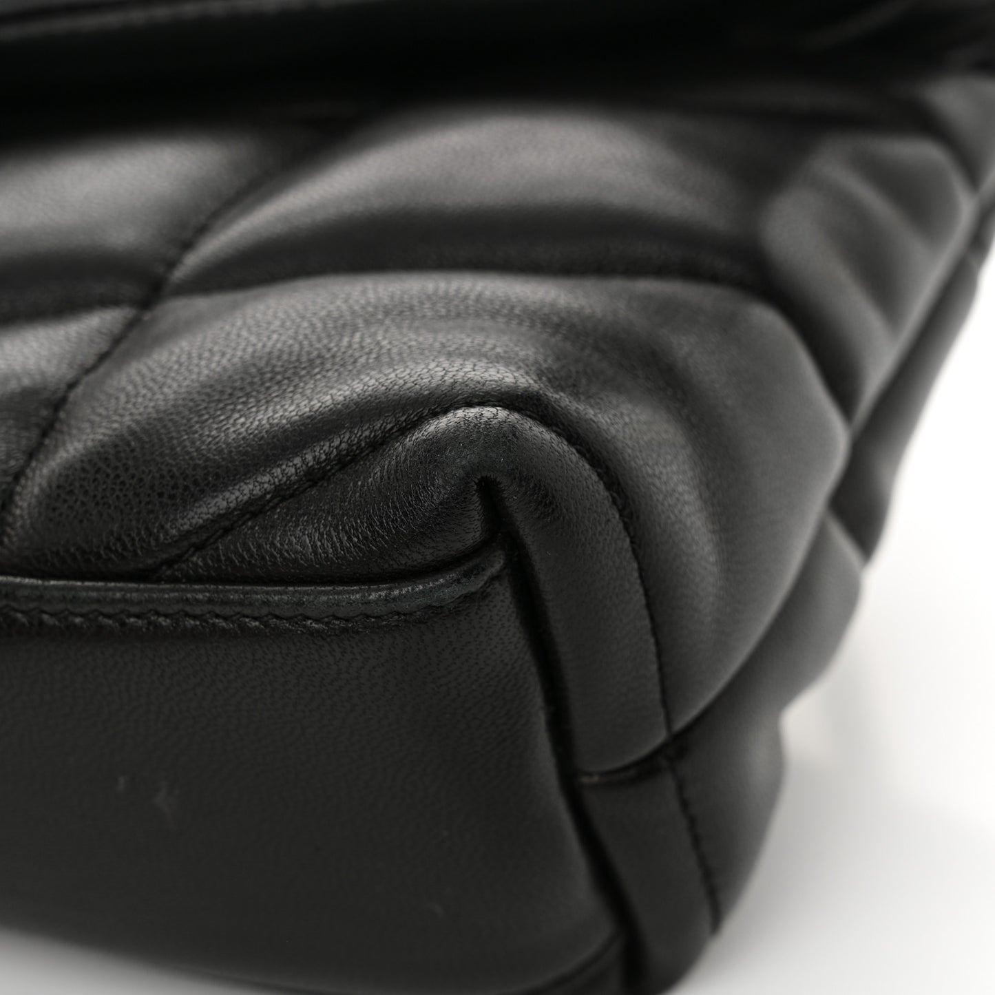 Lambskin Quilted Toy Loulou Puffer Monogram Monochrome Chain Satchel Black