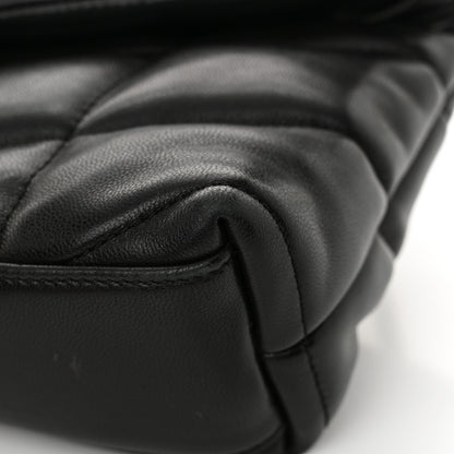 Saint Laurent Lambskin Quilted Toy Loulou Puffer Monogram Monochrome Chain Satchel Black 12 of 13