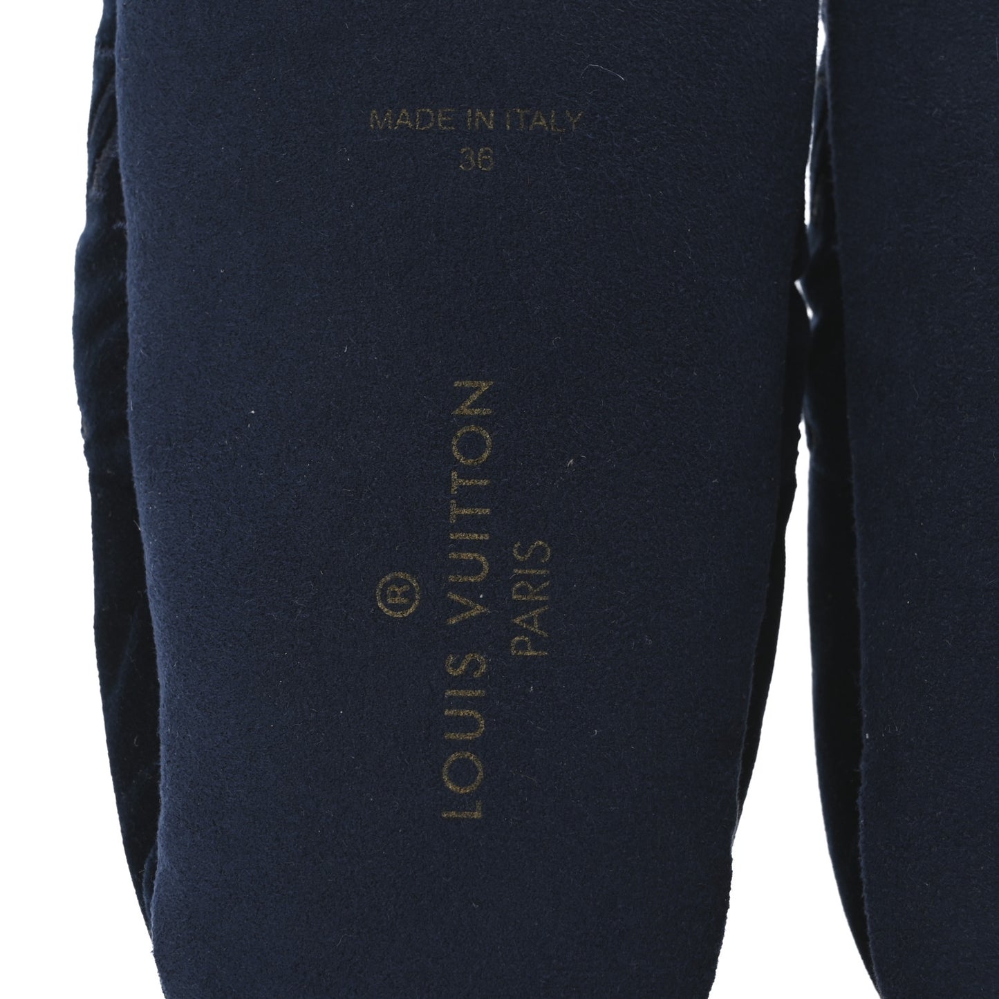 Velvet Embroidered Monogram Dreamy Slipper 36 Navy