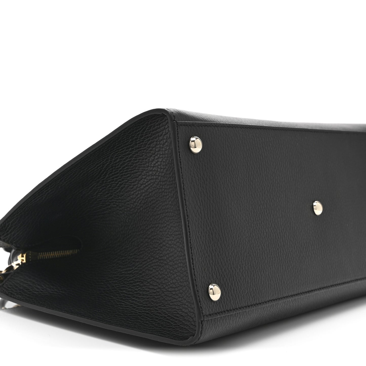 Dollar Calfskin Large Soho Top Handle Satchel Black