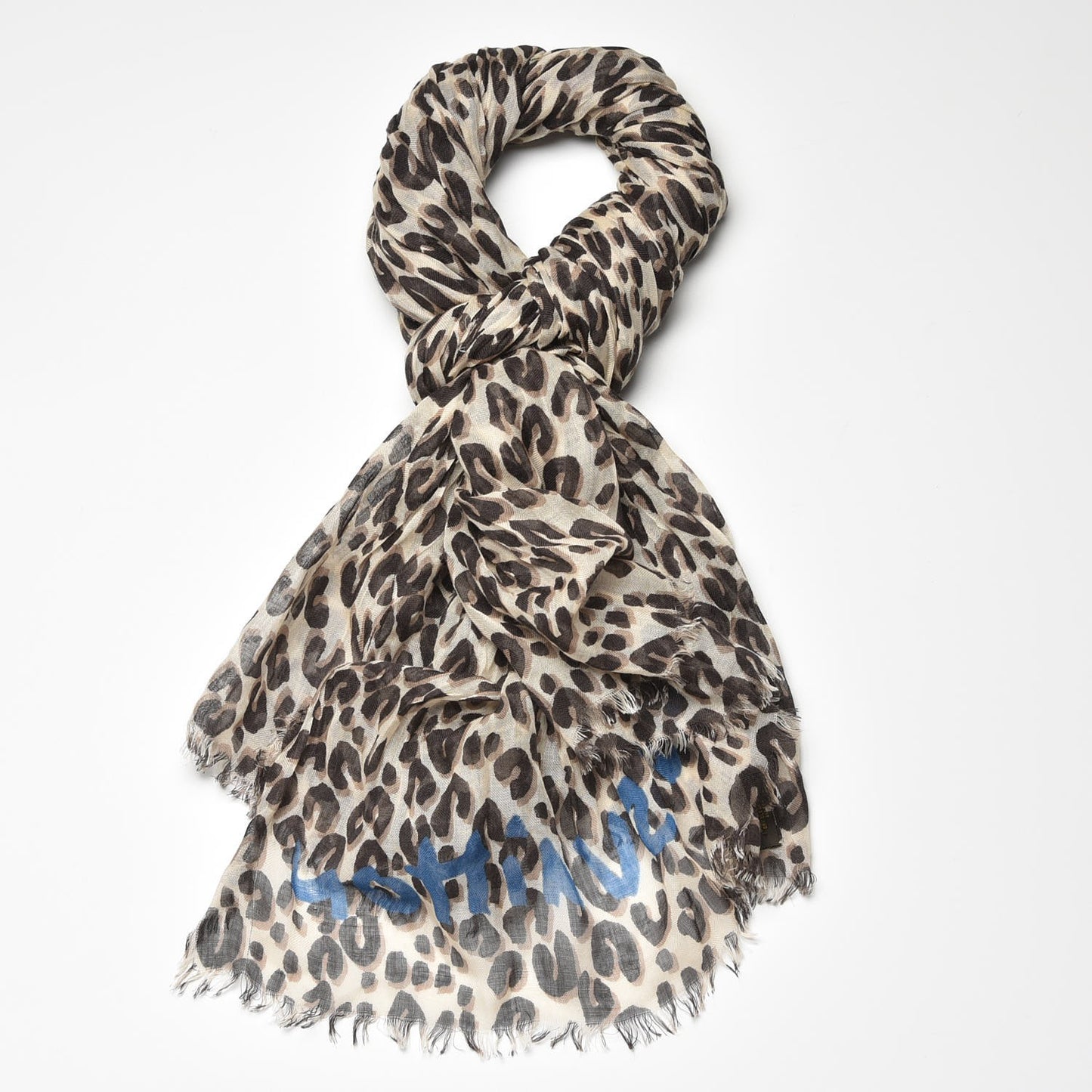 Cashmere Silk Leopard Stole Beige