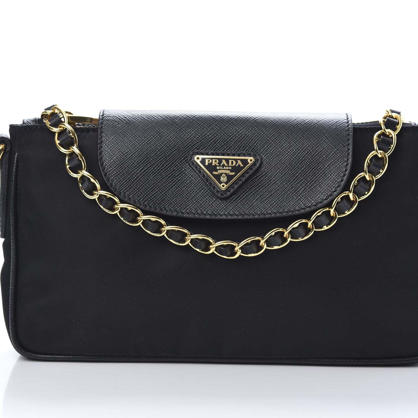 Tessuto Nylon Saffiano Crossbody Bag Black