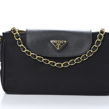 Prada Tessuto Nylon Saffiano Crossbody Bag Black 9 of 11
