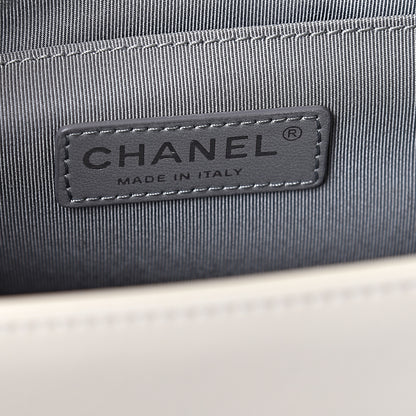 Chanel Calfskin Chevron Quilted Medium Boy Flap Ecru 6 of 10