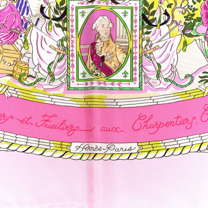 Hermes Silk Per Astra Ad Astra Scarf 90 Rose Pale Rose Fluo Vert Fluo 2 of 6