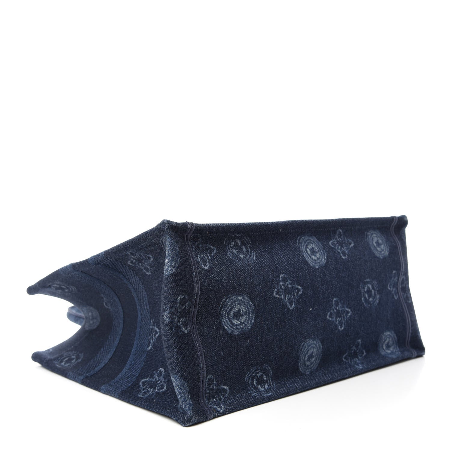 Christian Dior Denim Flowers Embroidered Medium Book Tote Blue 5 of 12