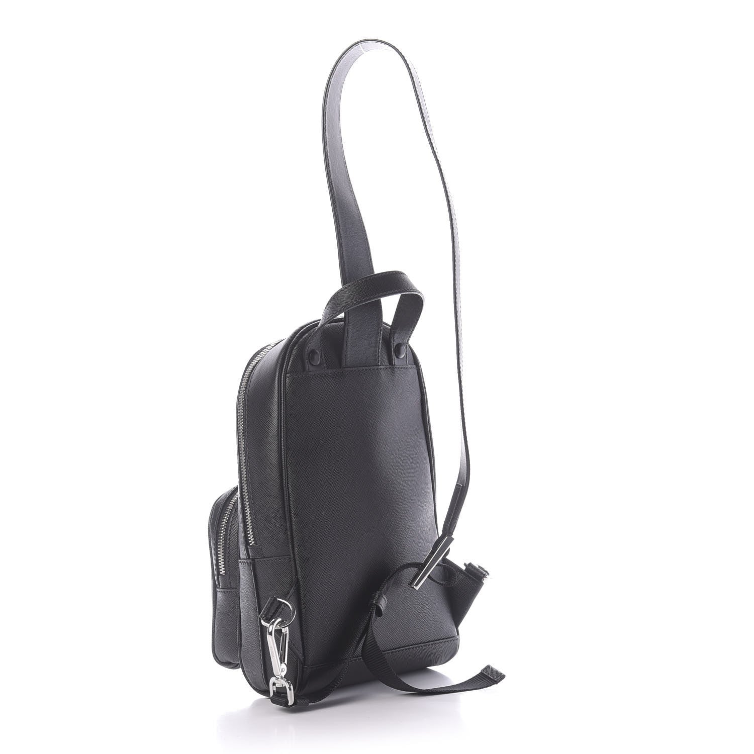 Prada Saffiano Sling Backpack Black 2 of 10