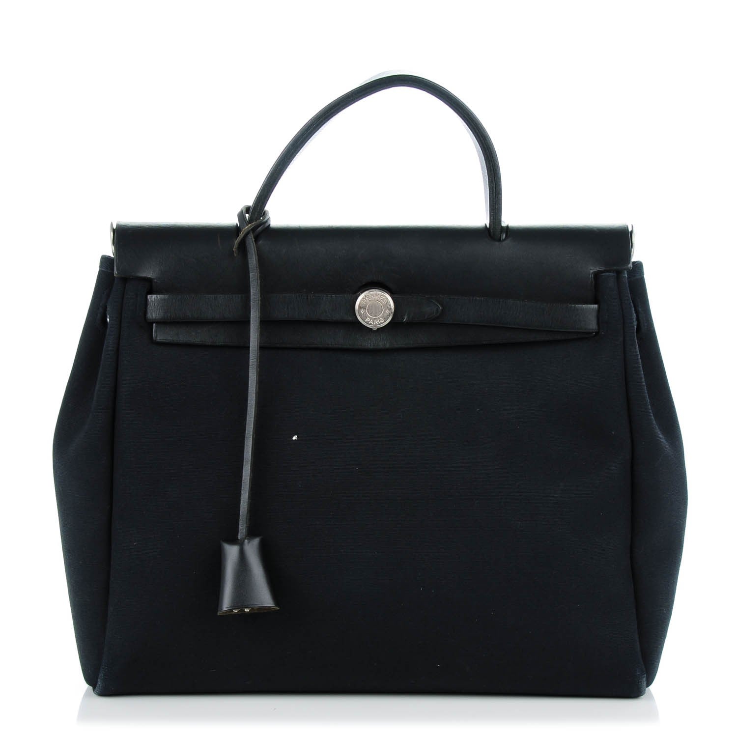 Hermes Toile Vache Calfskin Herbag 30 PM Black 1 of 12
