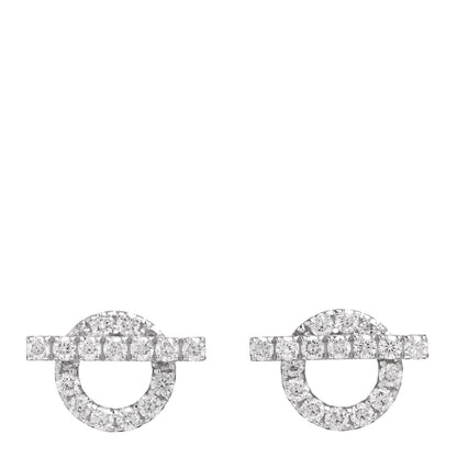 Hermes 18K White Gold Diamond Finesse Earrings 1 of 6