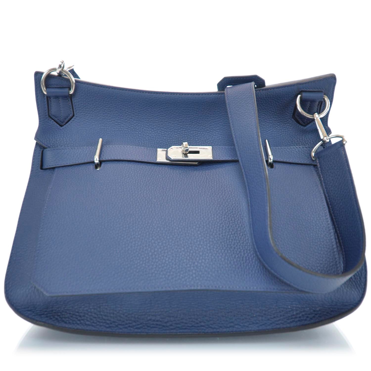 Hermes Taurillon Clemence Jypsiere 37 Bleu de Malte 1 of 9