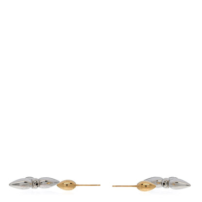 Louis Vuitton Metal Louisette Earrings Silver Gold 3 of 4