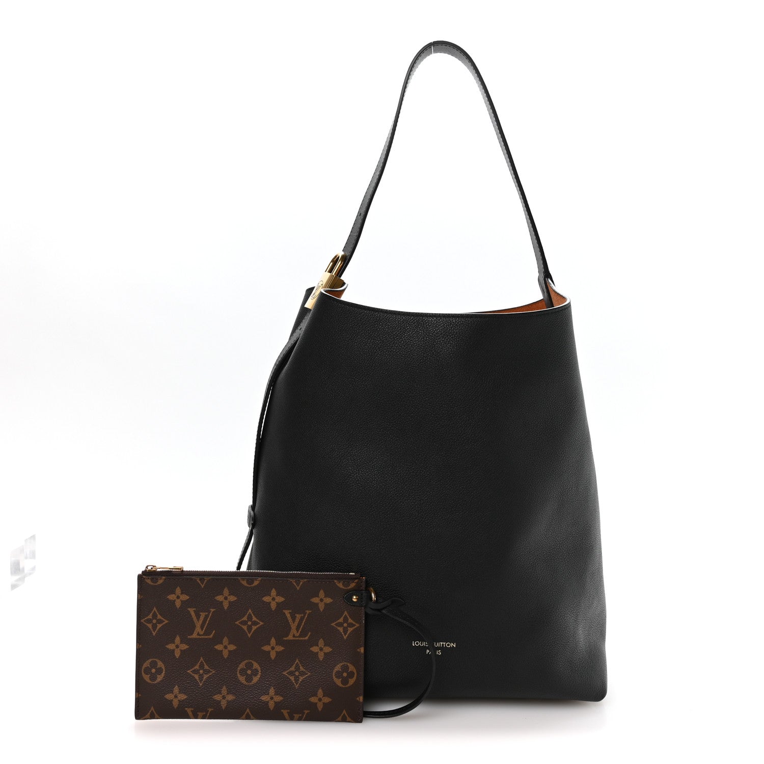 Louis Vuitton Grained Calfskin Low Key Hobo MM Black 3 of 10