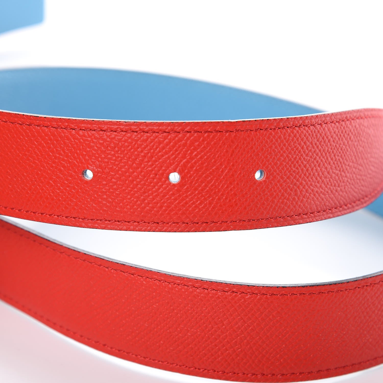 Hermes Epsom 32mm H Belt 80 Bleu Du Nord Rouge De Coeur 5 of 7
