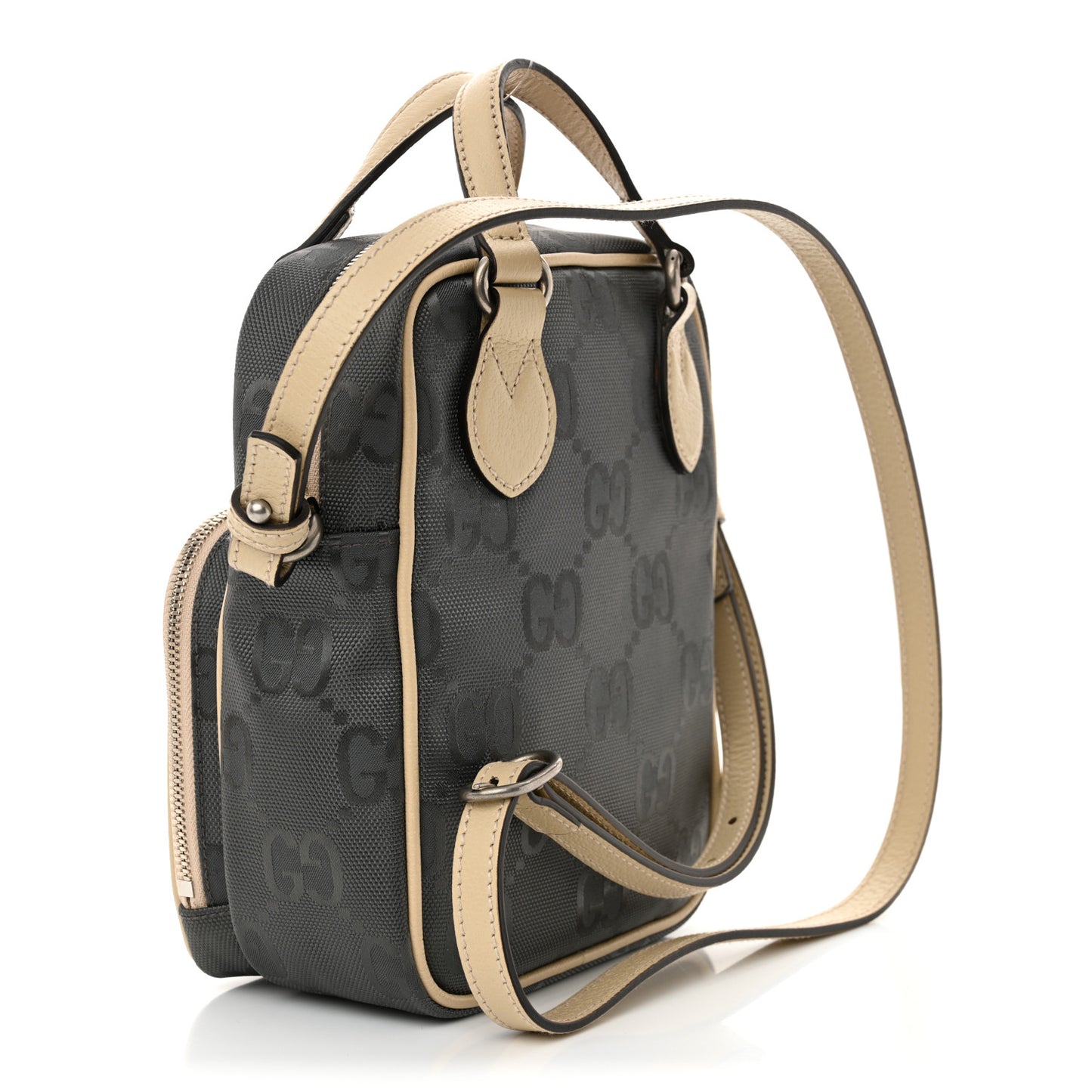 Econyl Nylon Monogram Off The Grid Shoulder Bag Graphite Grey New Plaster