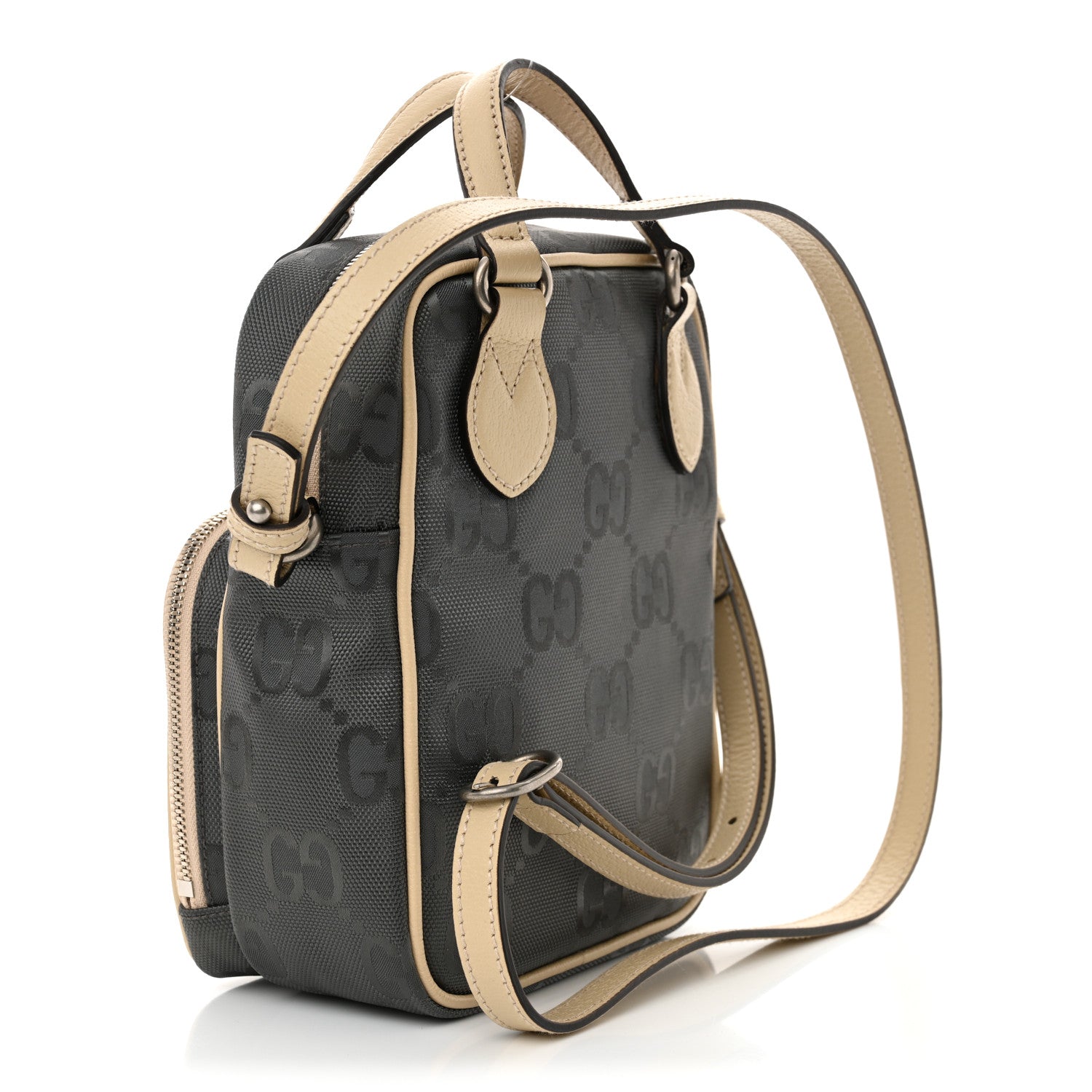 Gucci Econyl Nylon Monogram Off The Grid Shoulder Bag Graphite Grey New Plaster 3 of 10