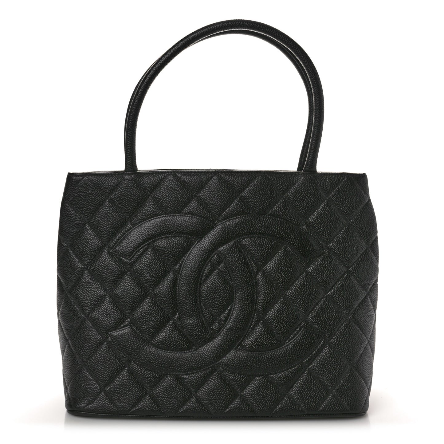 Caviar Quilted Medallion Tote Black