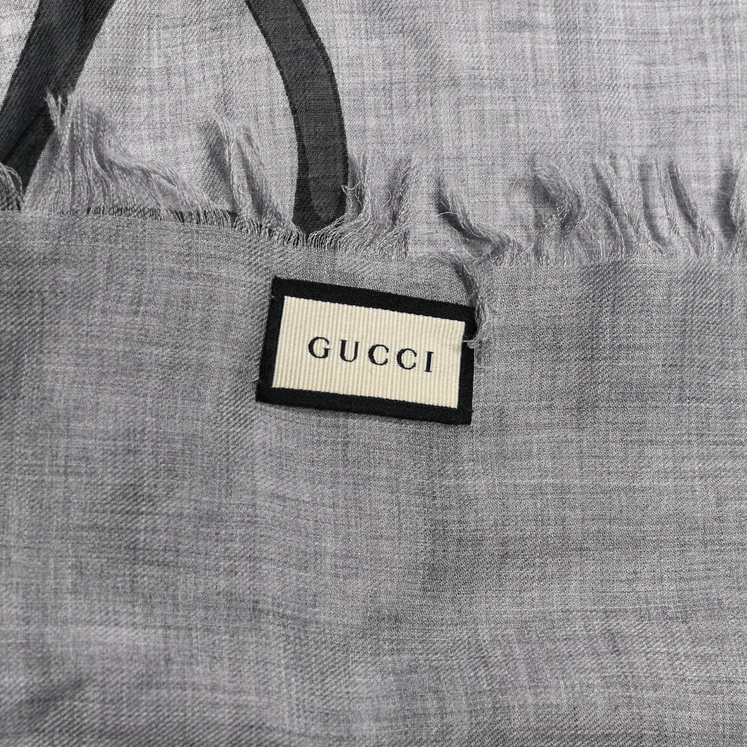 Gucci Modal Wool Hildash Square Shawl Zinc Medium Grey 4 of 4