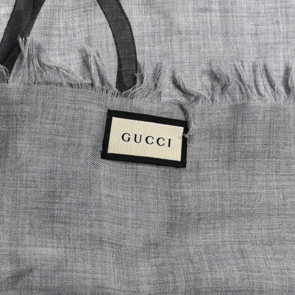 Gucci Modal Wool Hildash Square Shawl Zinc Medium Grey 4 of 4