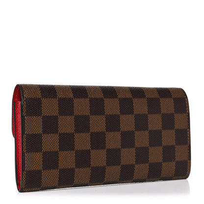 Louis Vuitton Damier Ebene Emilie Wallet Red 3 of 7