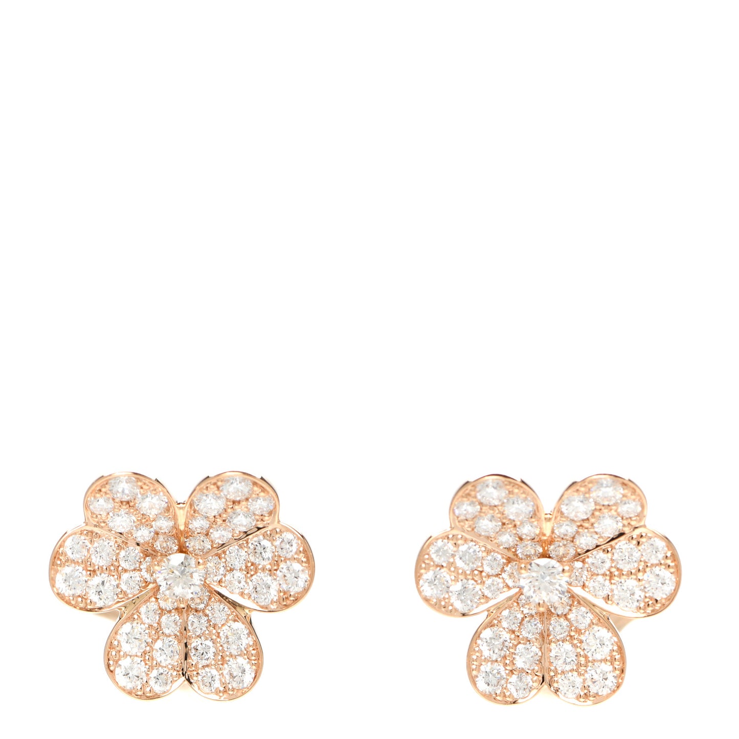 18K Rose Gold Diamond Small Frivole Pave Earrings