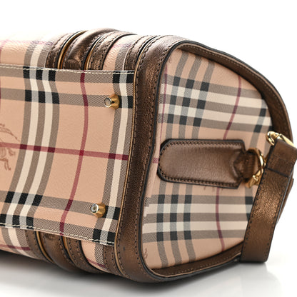 Burberry Haymarket Check Medium Alchester Bowling Bag Bronze 10 of 14