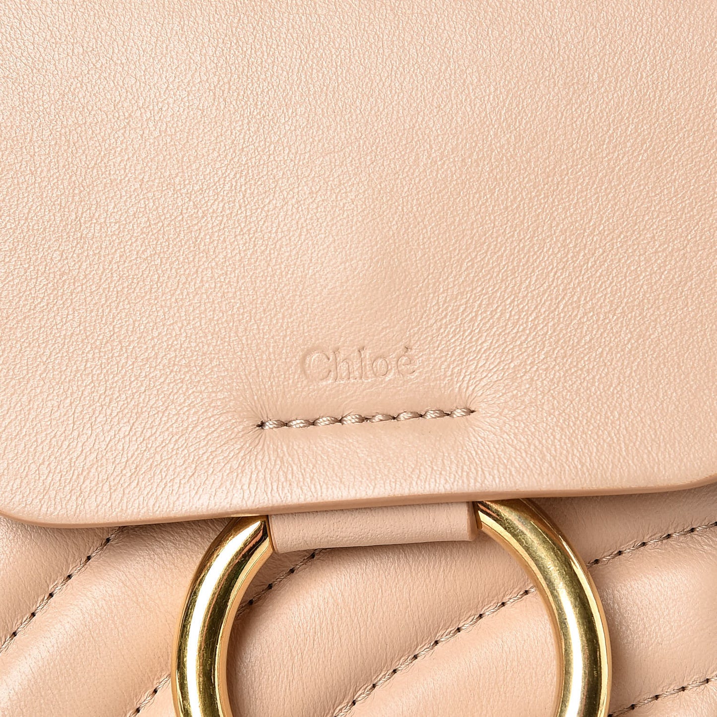 Calfskin Quilted Mini Faye Backpack Pearl Beige