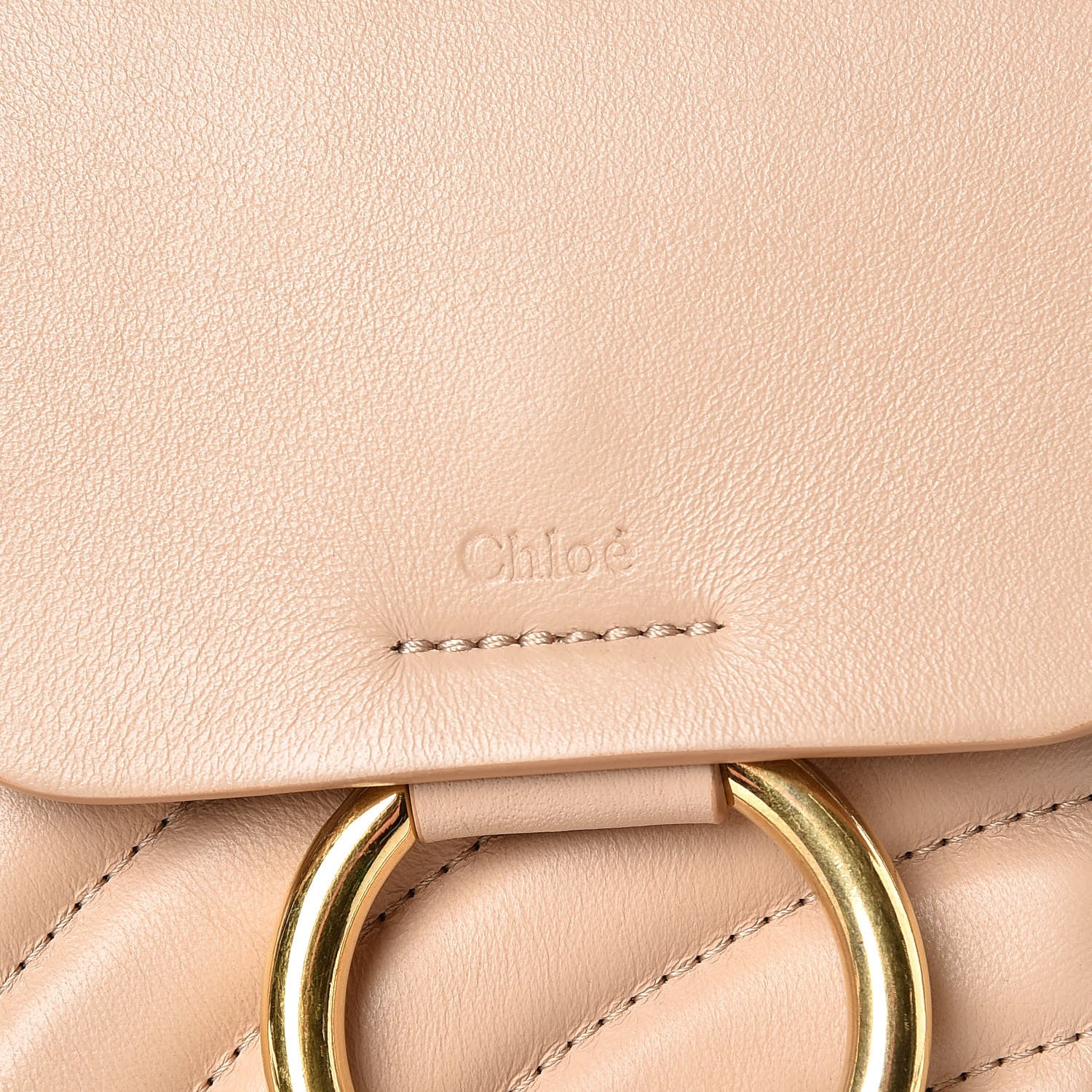 Chloe Calfskin Quilted Mini Faye Backpack Pearl Beige 6 of 10