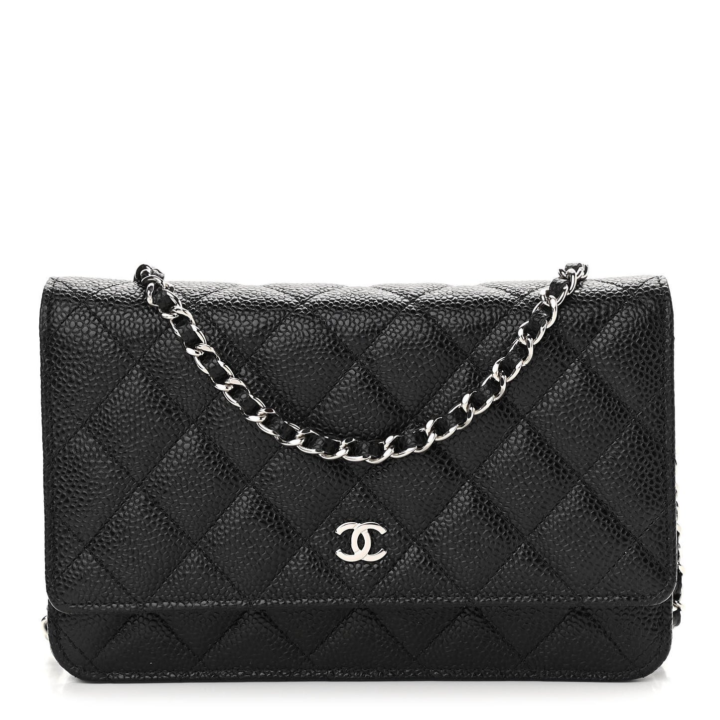 Caviar Quilted Wallet On Chain WOC Black