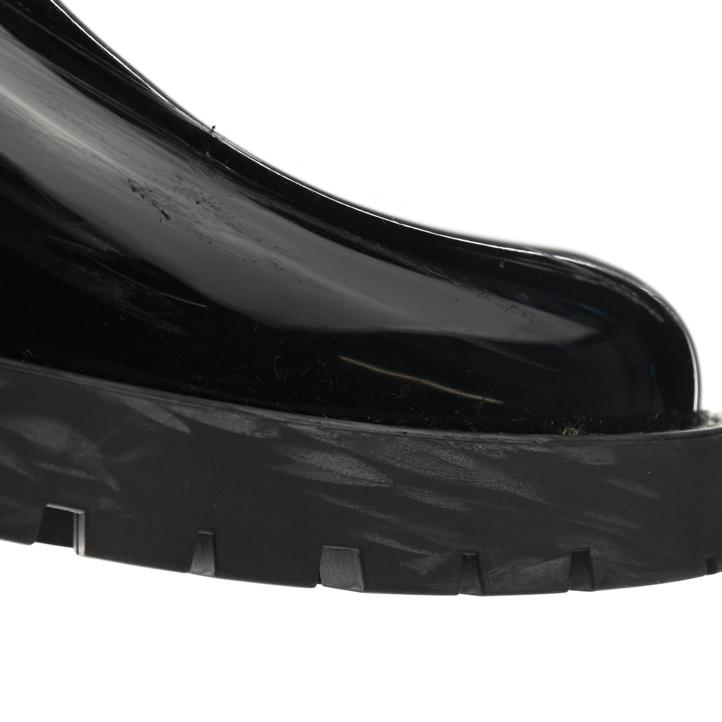 Rubber Embossed Monogram Drops Flat Half Boots 41 Black