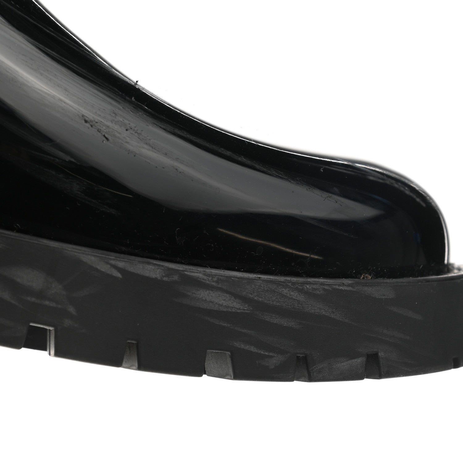 Louis Vuitton Rubber Embossed Monogram Drops Flat Half Boots 41 Black 8 of 12