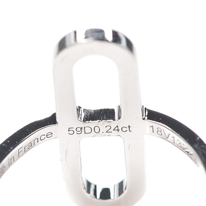 Hermes 18K White Gold Diamond Ever Chaine d'Ancre Ring 51 5.75 6 of 8