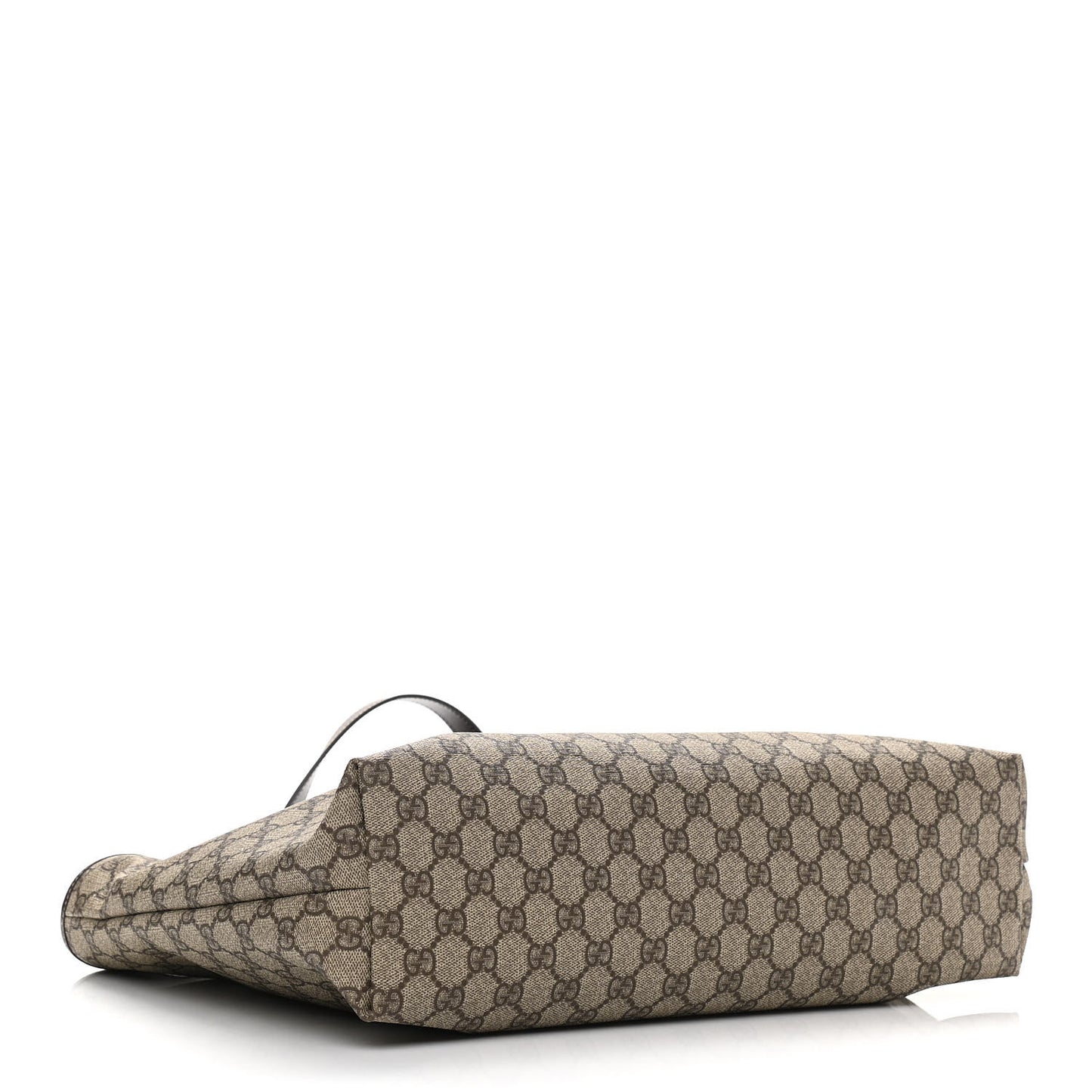 GG Supreme Monogram Medium Zippered Shopping Tote Dark Brown